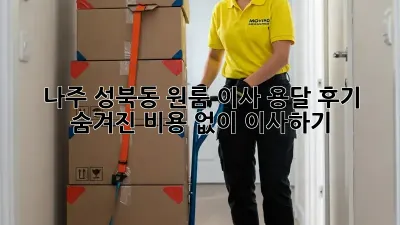 나주 성북동 원룸 이사, 용달 후기: 숨겨진 비용 없이 이사하기