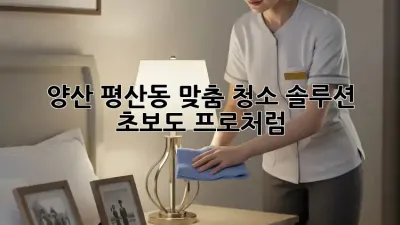 양산 평산동 맞춤 청소 솔루션: ✨ 초보도 프로처럼! ✨
